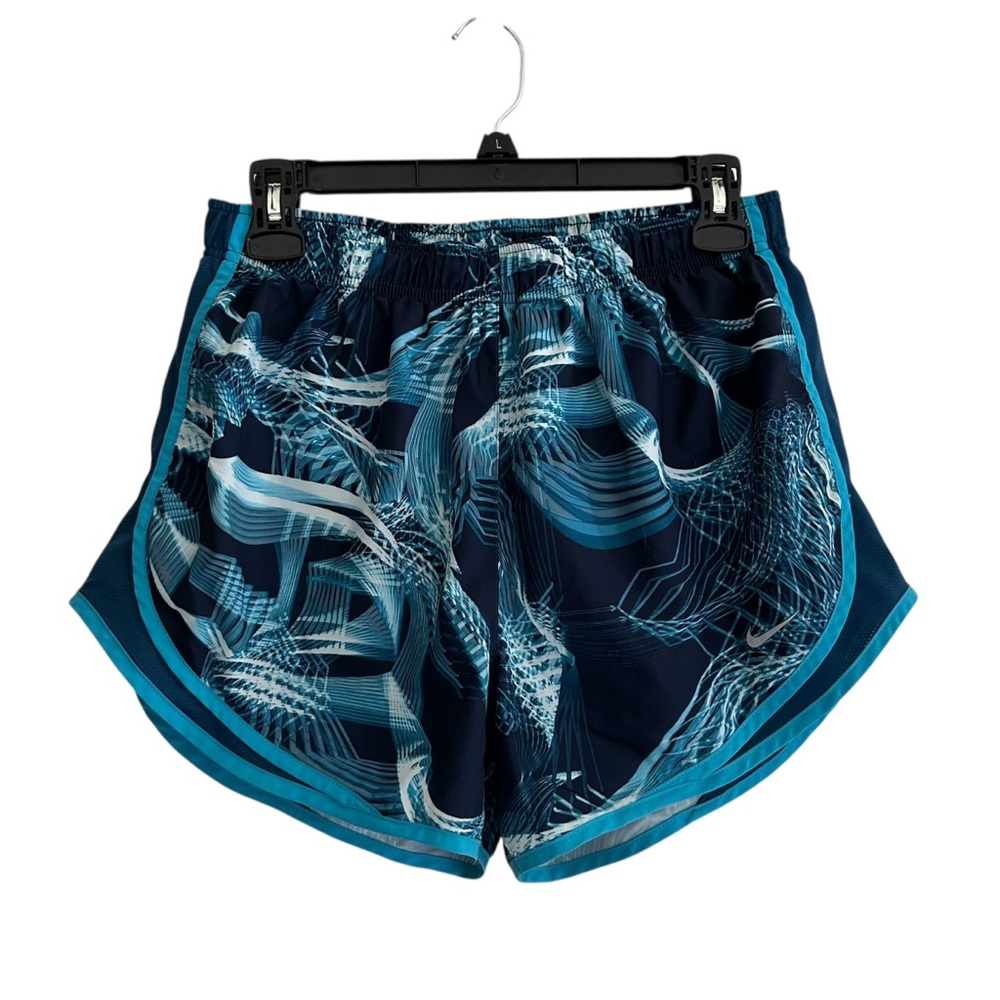 Nike Women's Blue Patterned Athletic Shorts